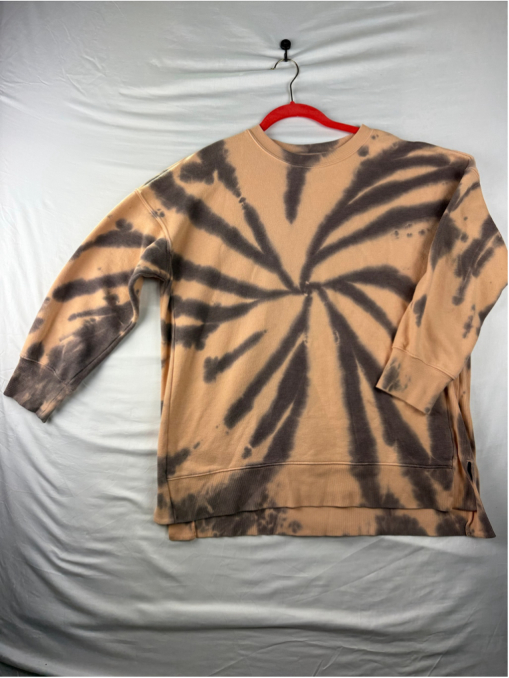 SO Medium Spiral Tie Dye Crewneck Sweatshirt Oversized Tunic Pullover Sweater